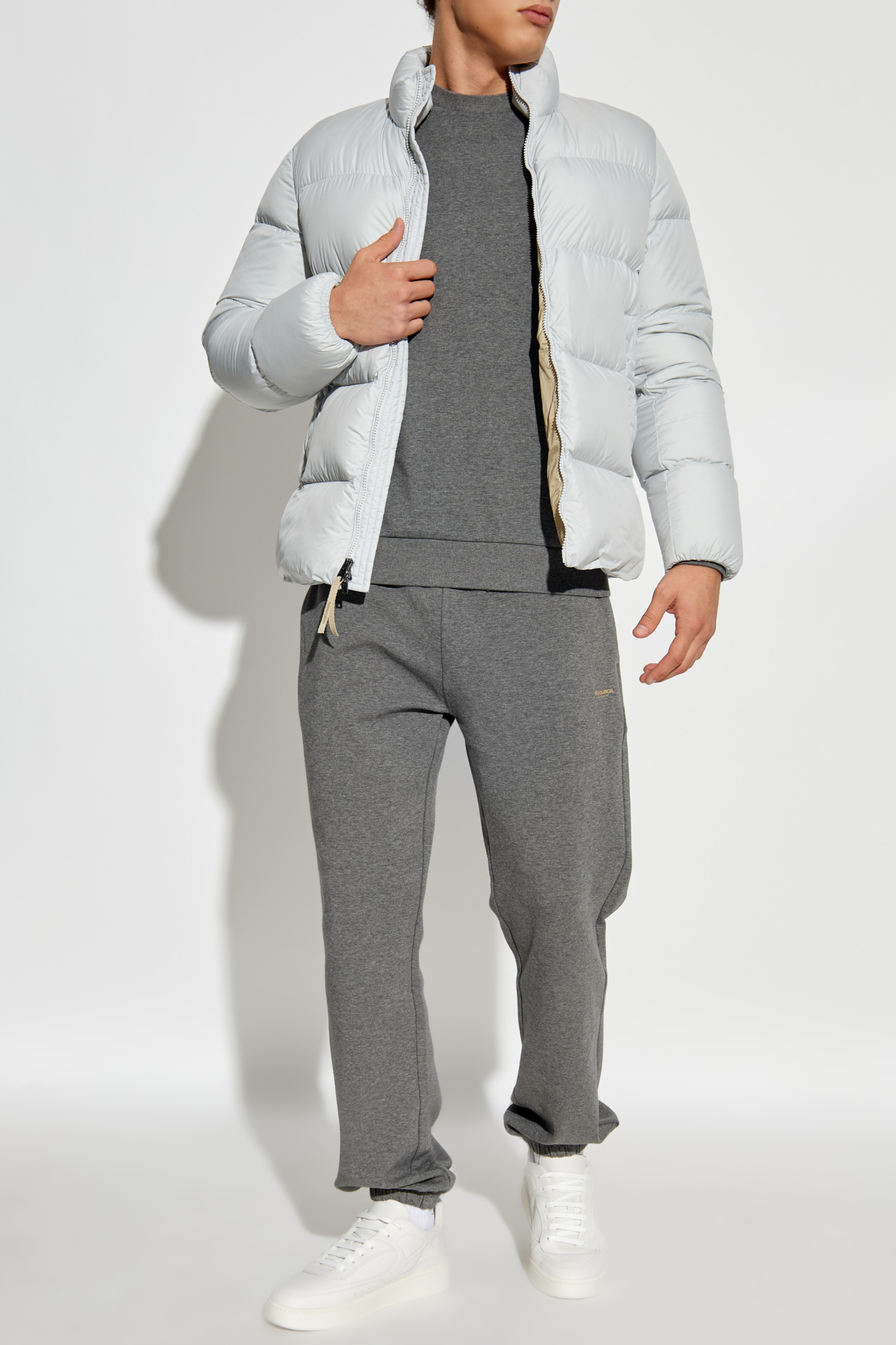 Grey Sweatpants with printed logo Woolrich - Vitkac GB